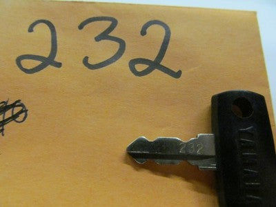 Vintage Yamaha OEM Factory Pre Cut Motorcycle Key # 232 black top