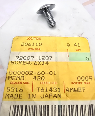 NOS Kawasaki Screw KX60 KX80 KX125 EL250 KL250 KX250 KLX300 Y2253s # 92009-1287
