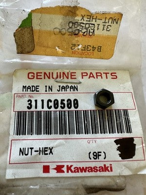 New OEM Kawasaki 311C0500 5MM Hex Nut NOS