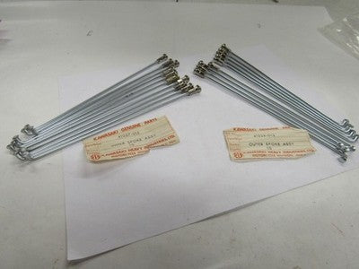 NOS OEM KAWASAKI F3 F4 INNER AND OUTER FRONT SPOKE QTY10 EA  41027-015 41028-012