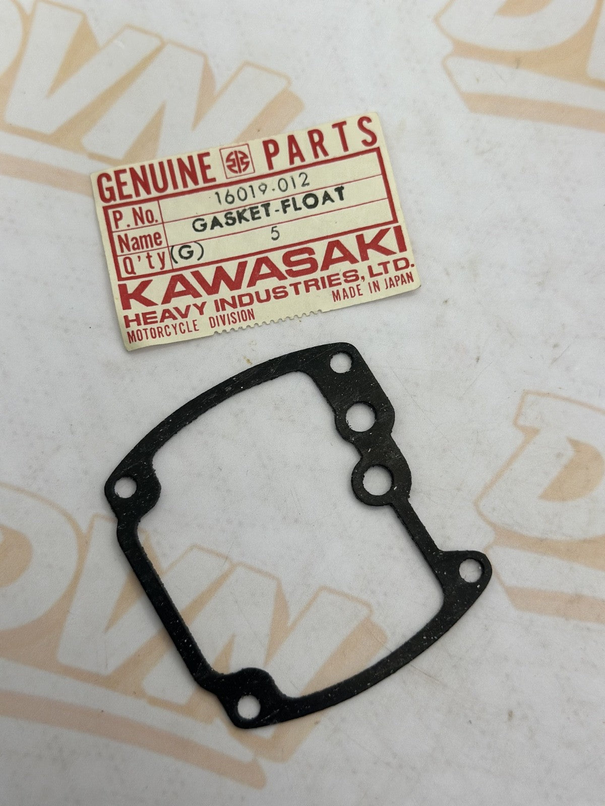 New OEM Kawasaki 16019-012 Float Bowl Gasket NOS