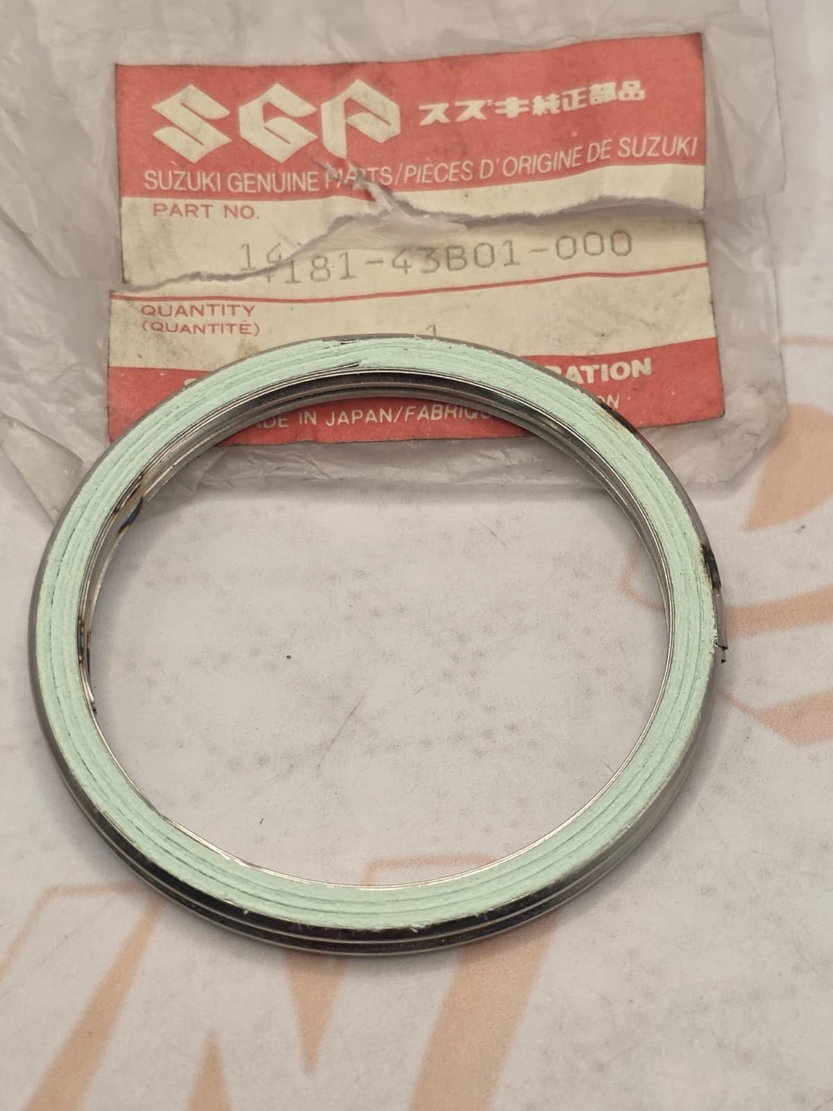 Suzuki 87-90 LT500R 500 Quadracer Quadzilla NOS Exhaust Gasket OEM * 14181-43B01