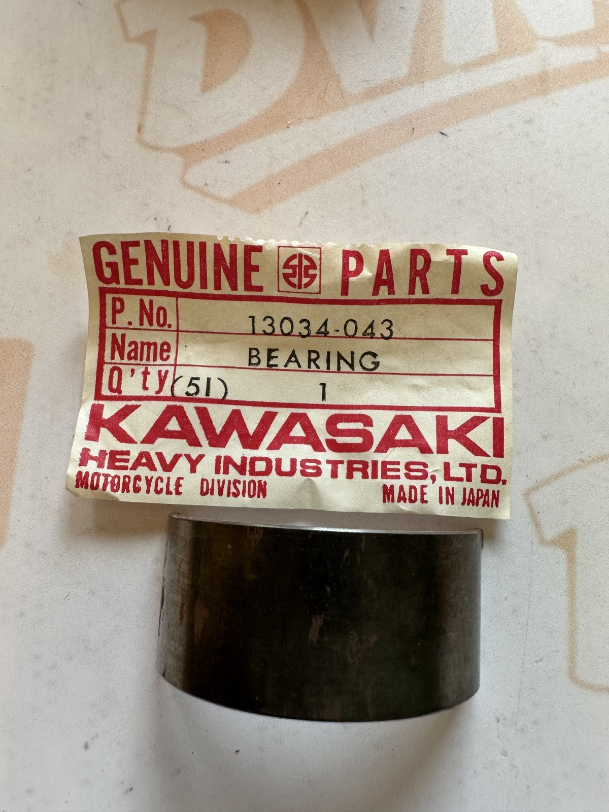 NEW Genuine OEM Kawasaki Metal Bearing 13034-043