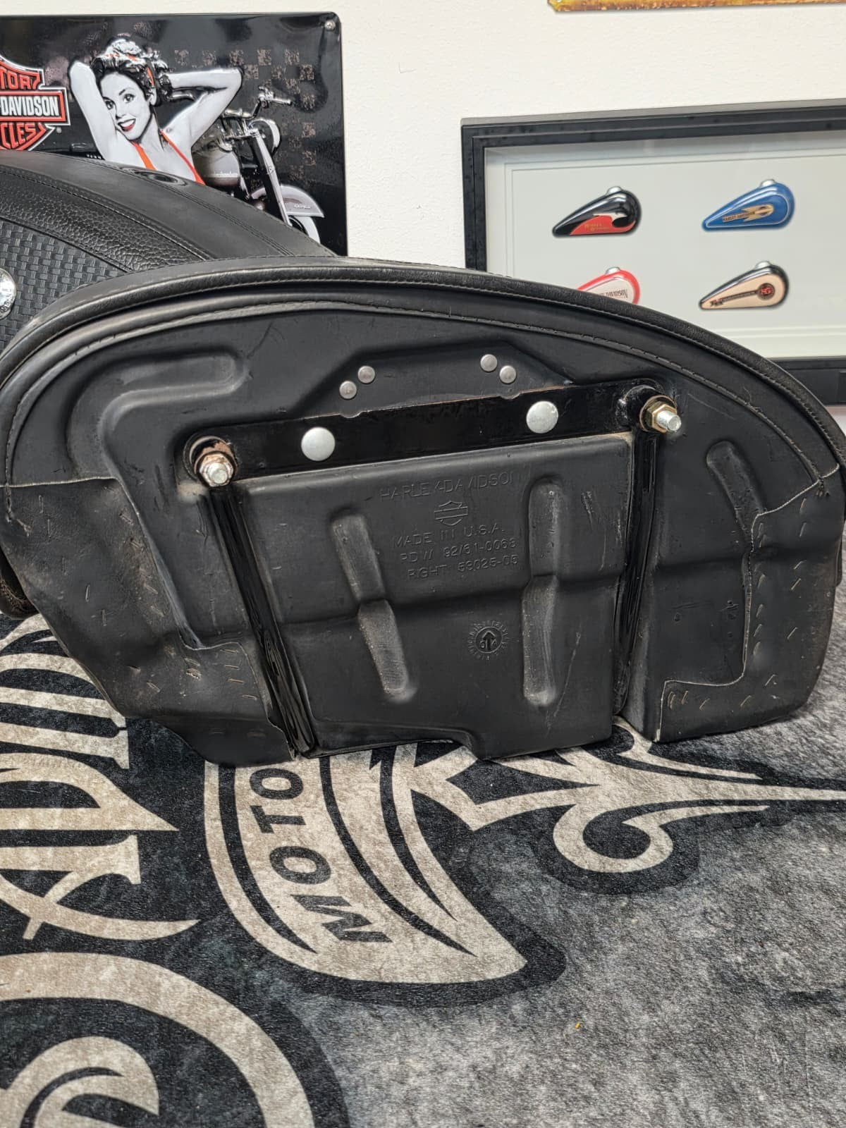 Harley-Davidson FLSTN Softail Deluxe OEM Locking Rigid Leather Saddlebags