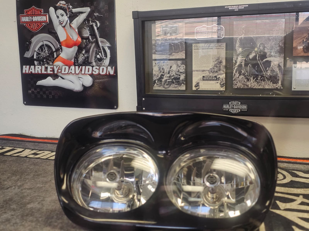 Harley Roadglide Headlight Assembly 2010-13 Fltr Bulbs Bezel Trim Ring Oem