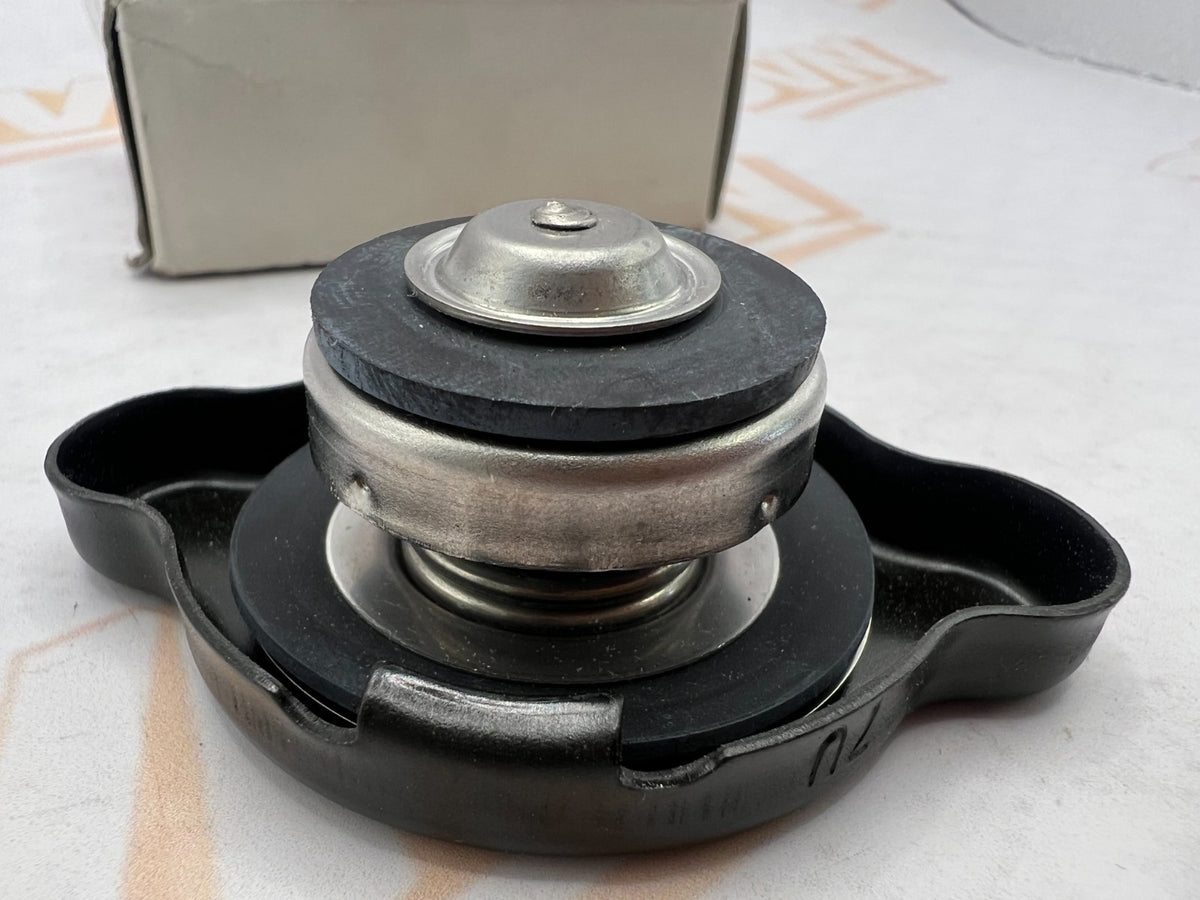 Suzuki NOS OEM radiator cap part numbers 17730-08J00 and 17730-12C20