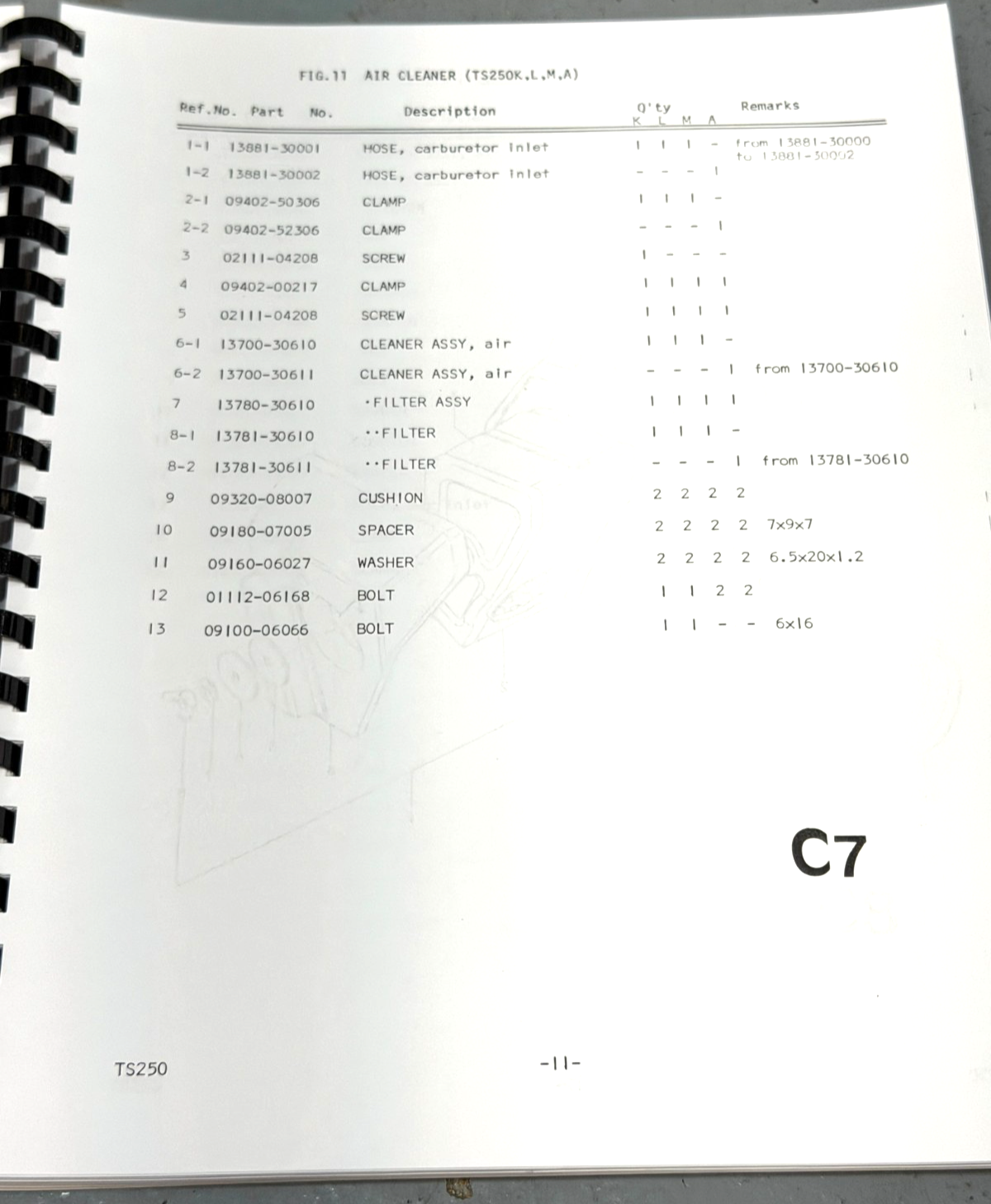Suzuki TS250 Part Manual 1973-1977