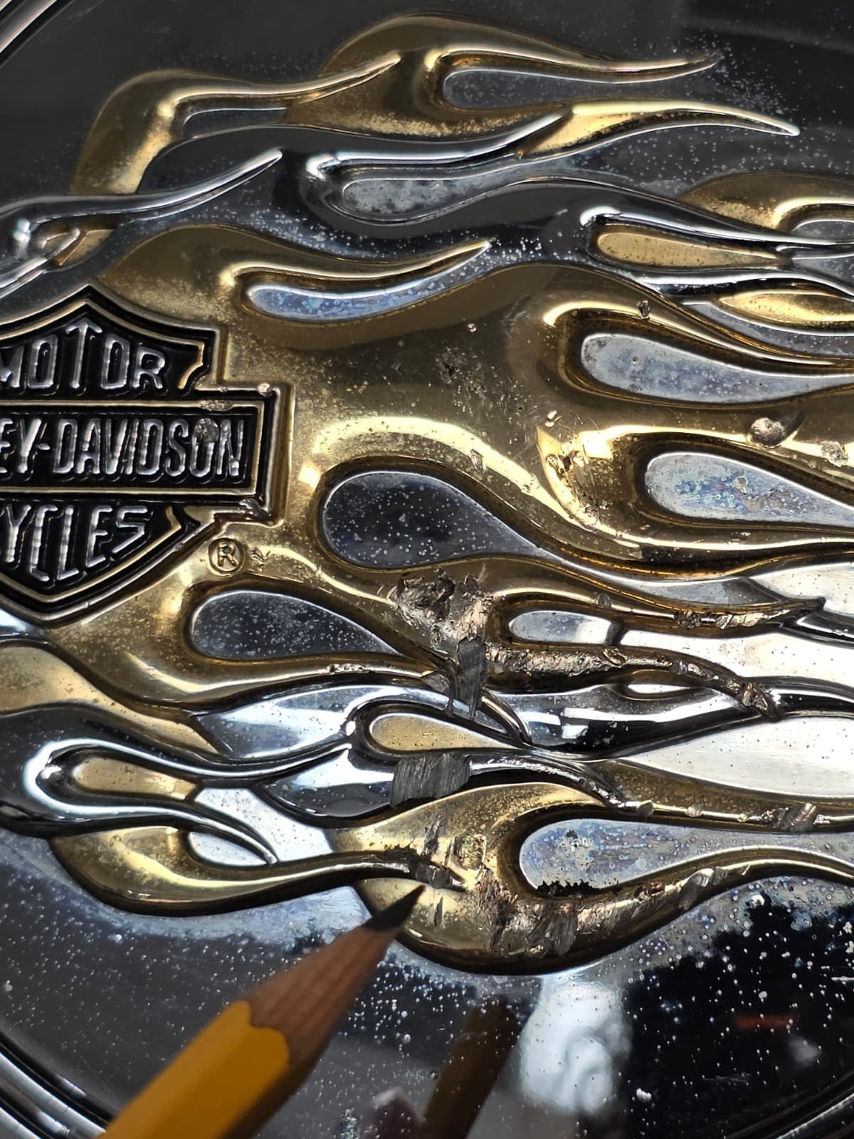 Harley primary derby inspection cover flames flamed Dyna, SOFTAIL 99-17 TWIM CAM
