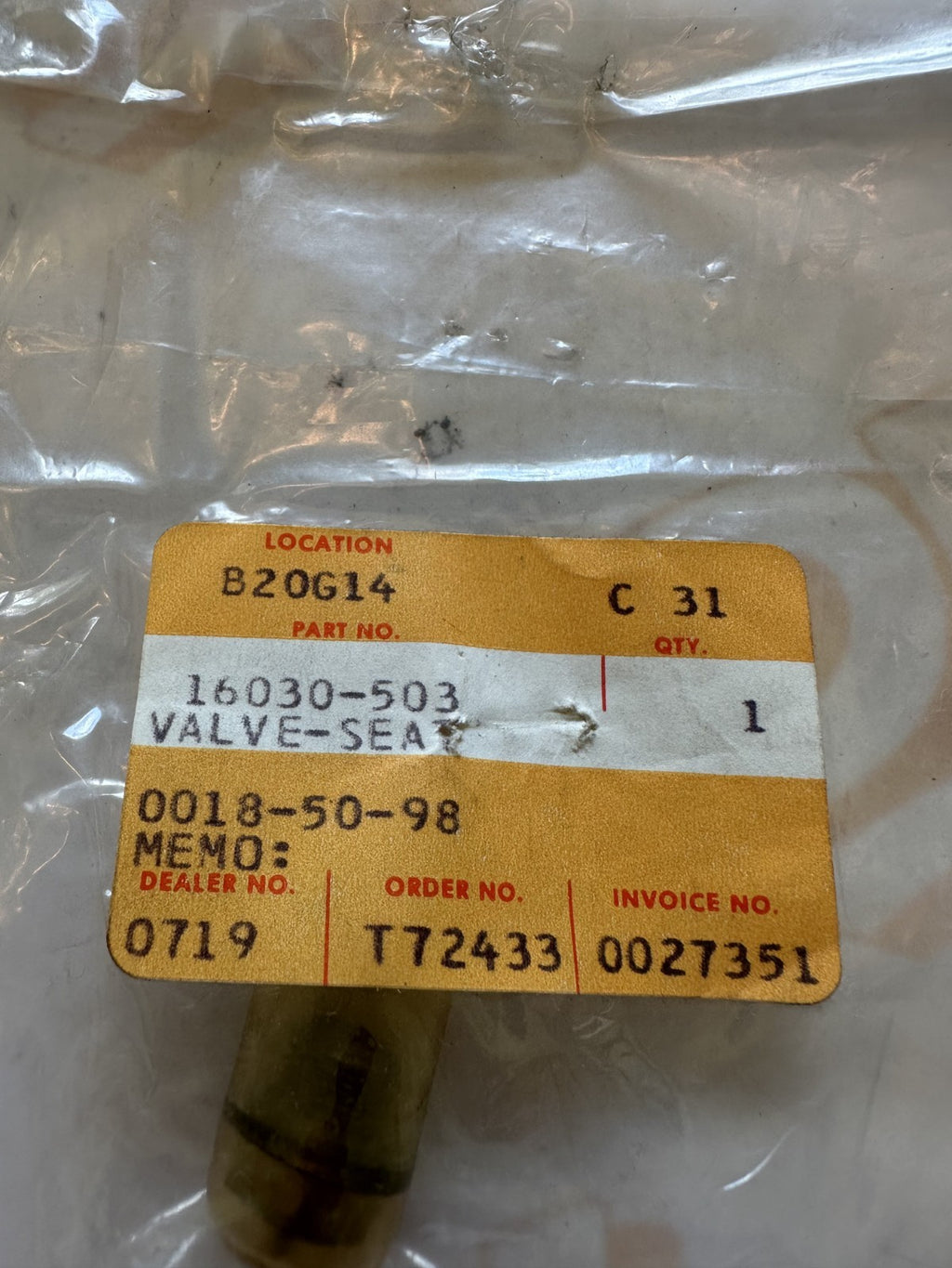 NOS Kawasaki  16030-503 Valve Seat 86 JS300 76 JS400 73-74 WSA 77-92 JS440