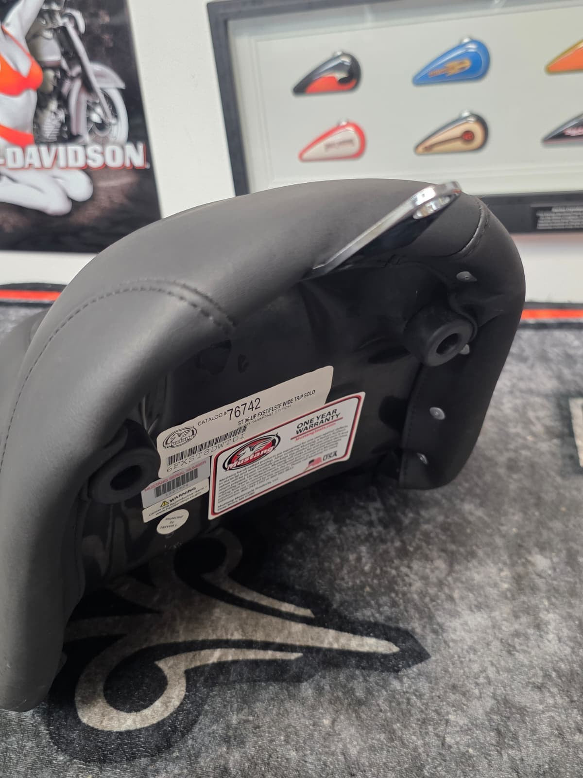 Mustang WITH DIAMOND STITCH Solo Seat For FXST/FLSTF  06-UP   PN-76742