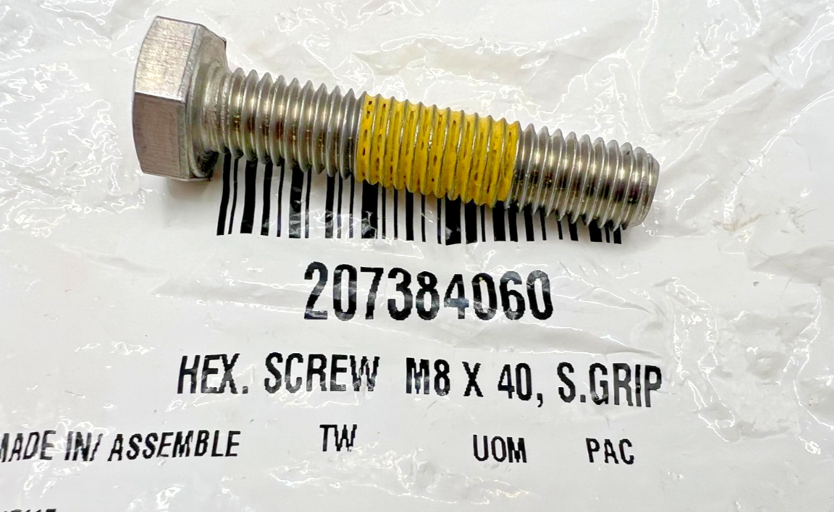 1 NEW Genuine Bombardier BRP Seadoo Hexagon Screw Bolt OEM Part 207384060 - NOS