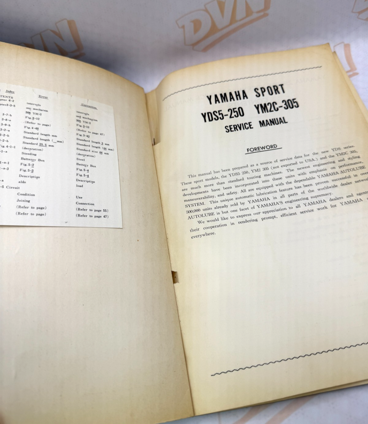 Yamaha YDS5 250 YM2C 305 Factory Service Repair Manual OEM Vintage