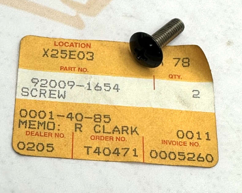 Kawasaki Genuine OEM Authentic SCREW 92009-1654 1