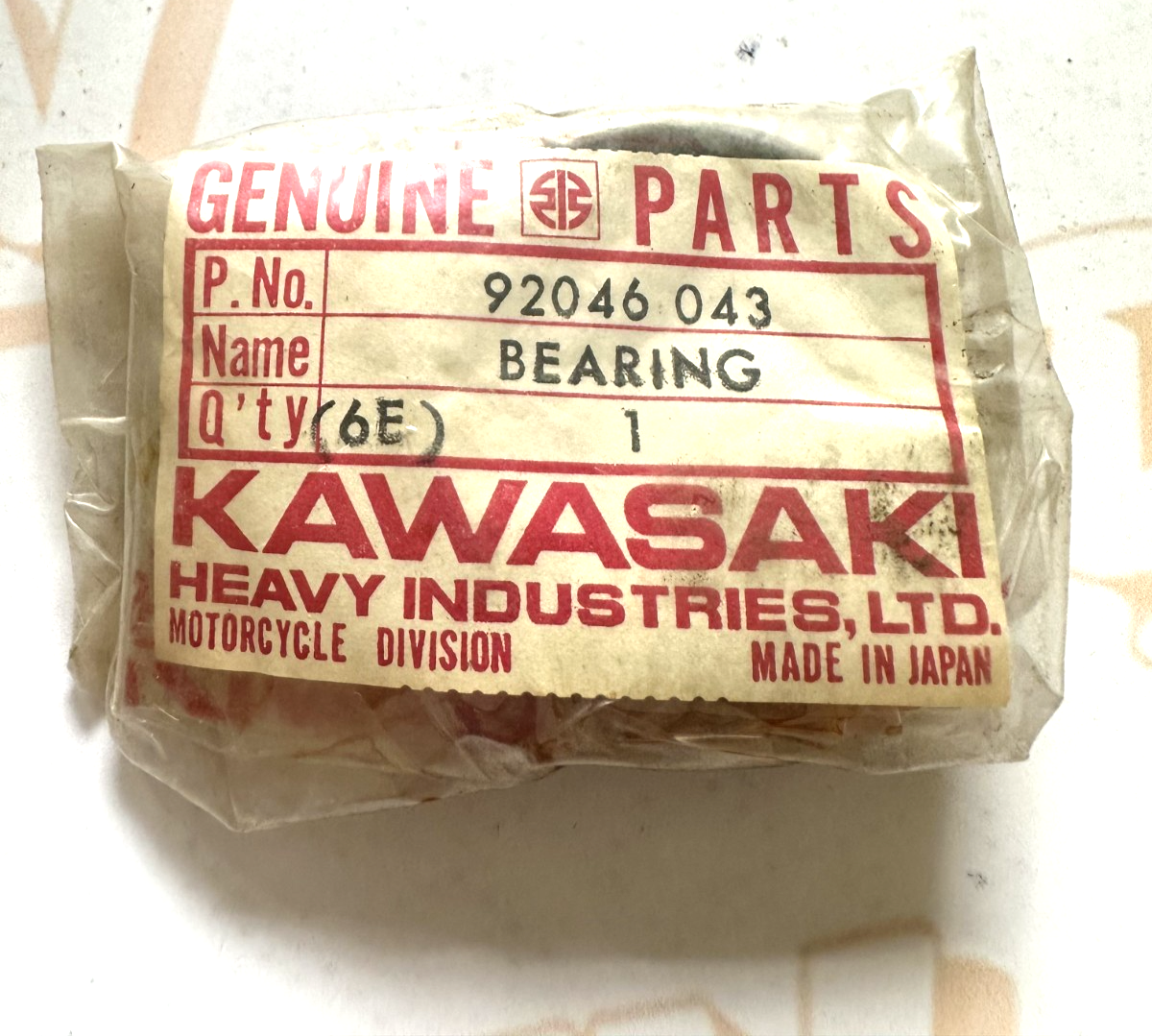 GENUINE KAWASAKI 92046 043   NOS NEEDLE ROLLER BEARING NOS KD KE KX KDX