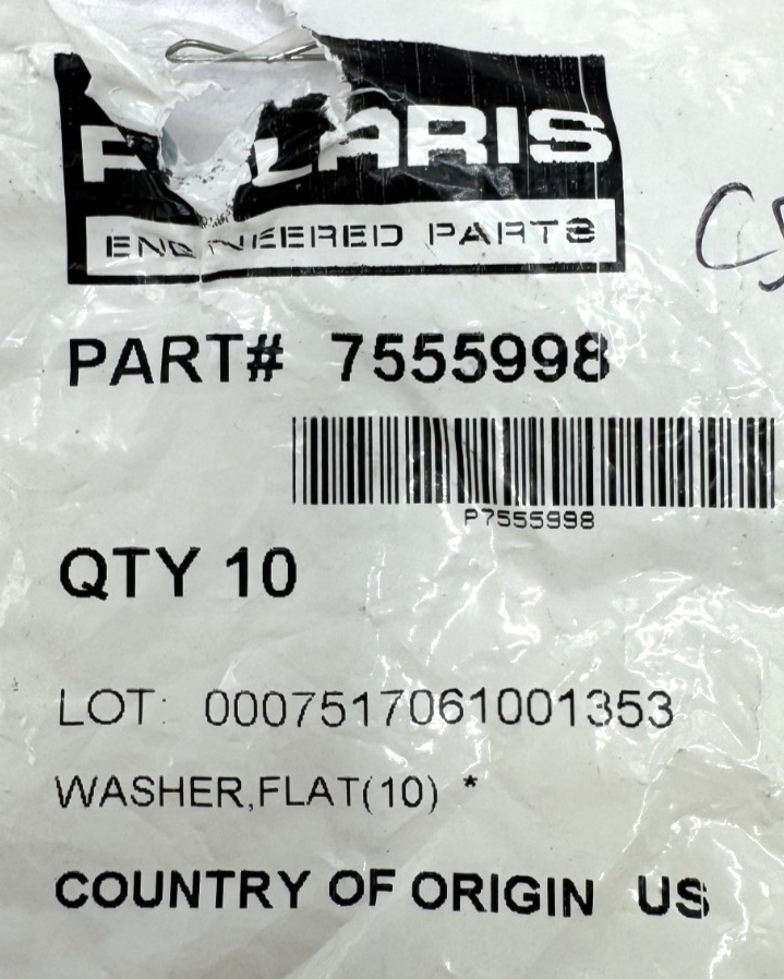 Polaris Flat Washer, OEM NEW 7555998