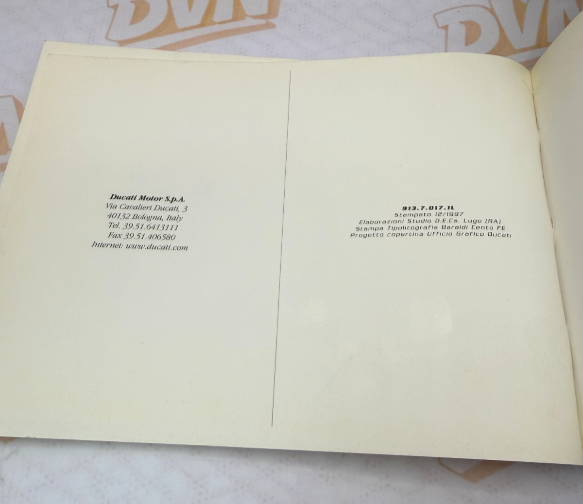OEM Ducati 900 CR Owner's Manual 913.7.017.1L 1997 Original Supersport Handbook