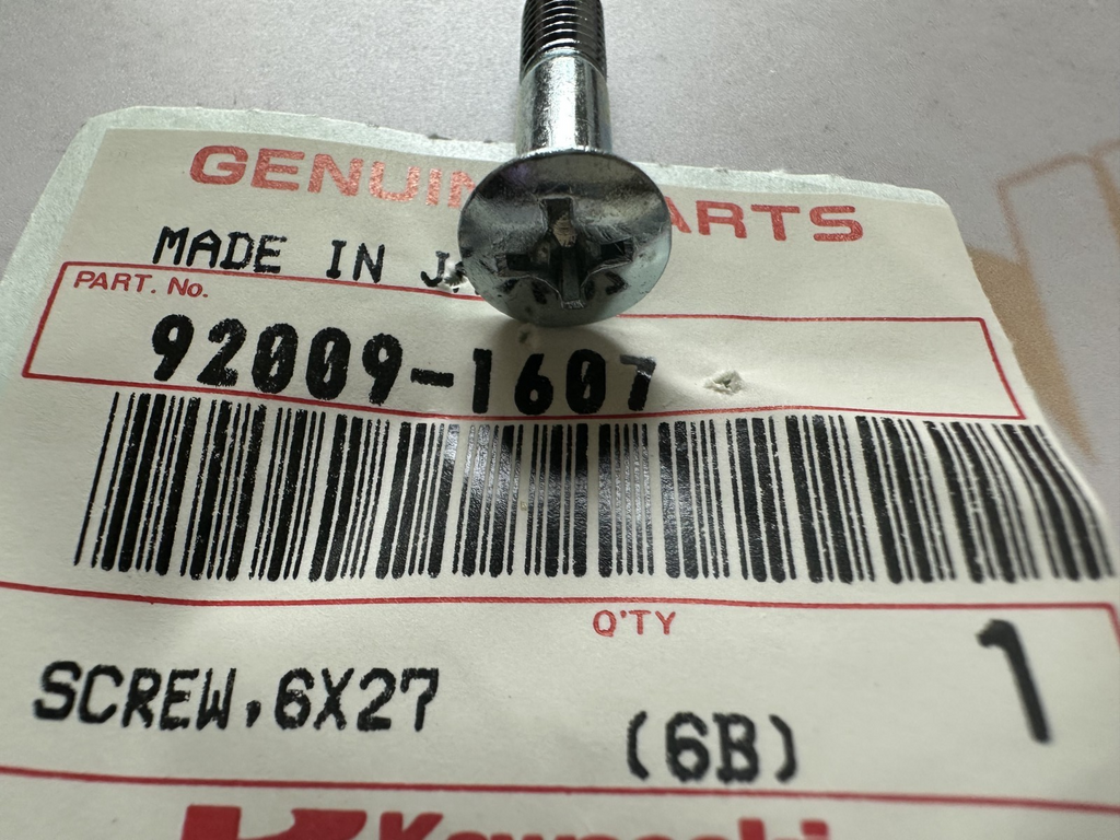 Kawasaki Genuine Screw,6X27 - 92009-1607