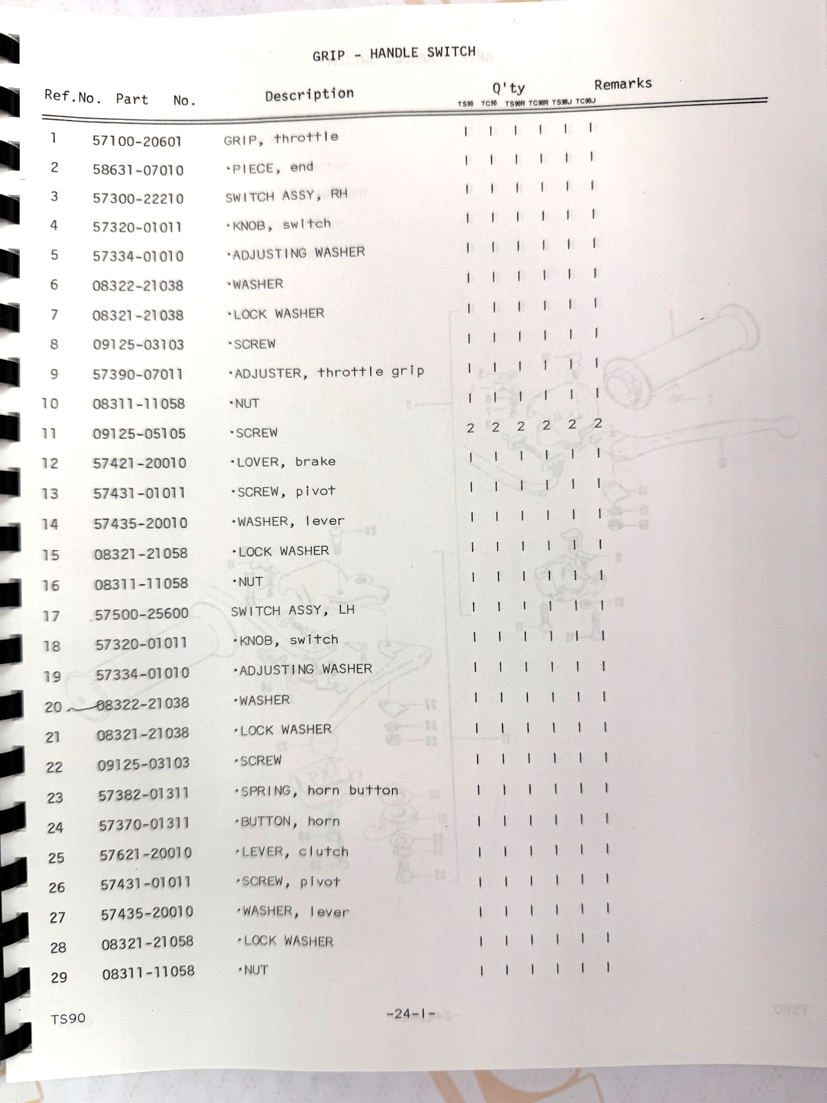 Suzuki TS90 TC90 parts and service manual 1970-1972