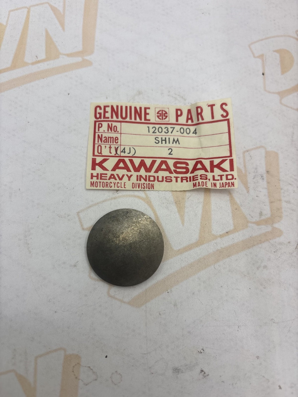 New OEM Kawasaki 12037-004 Tappet Shim 2.15T Qty 1 NOS
