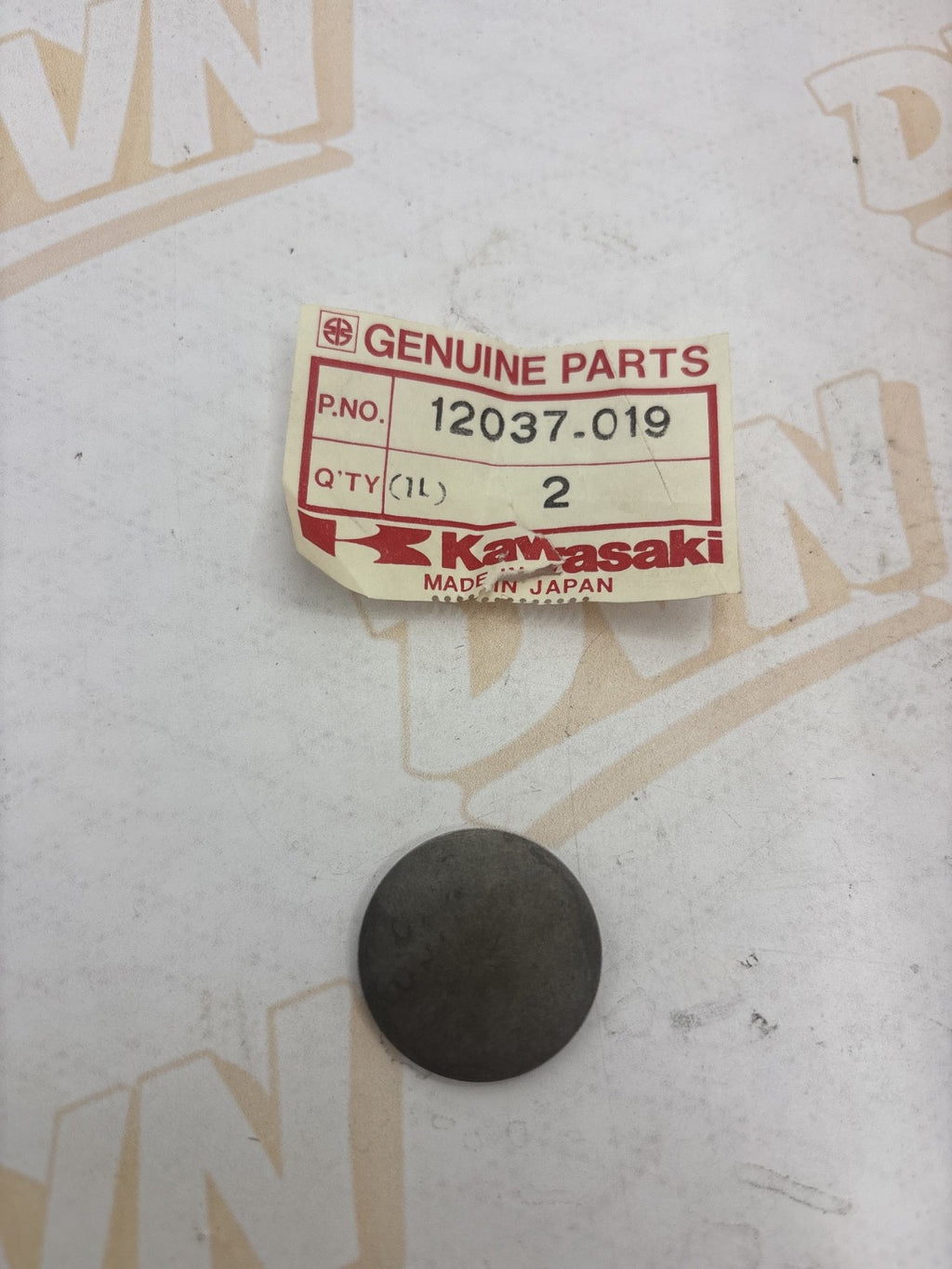 New OEM Kawasaki 12037-019 Tappet Shim 2.90T Qty 1 NOS