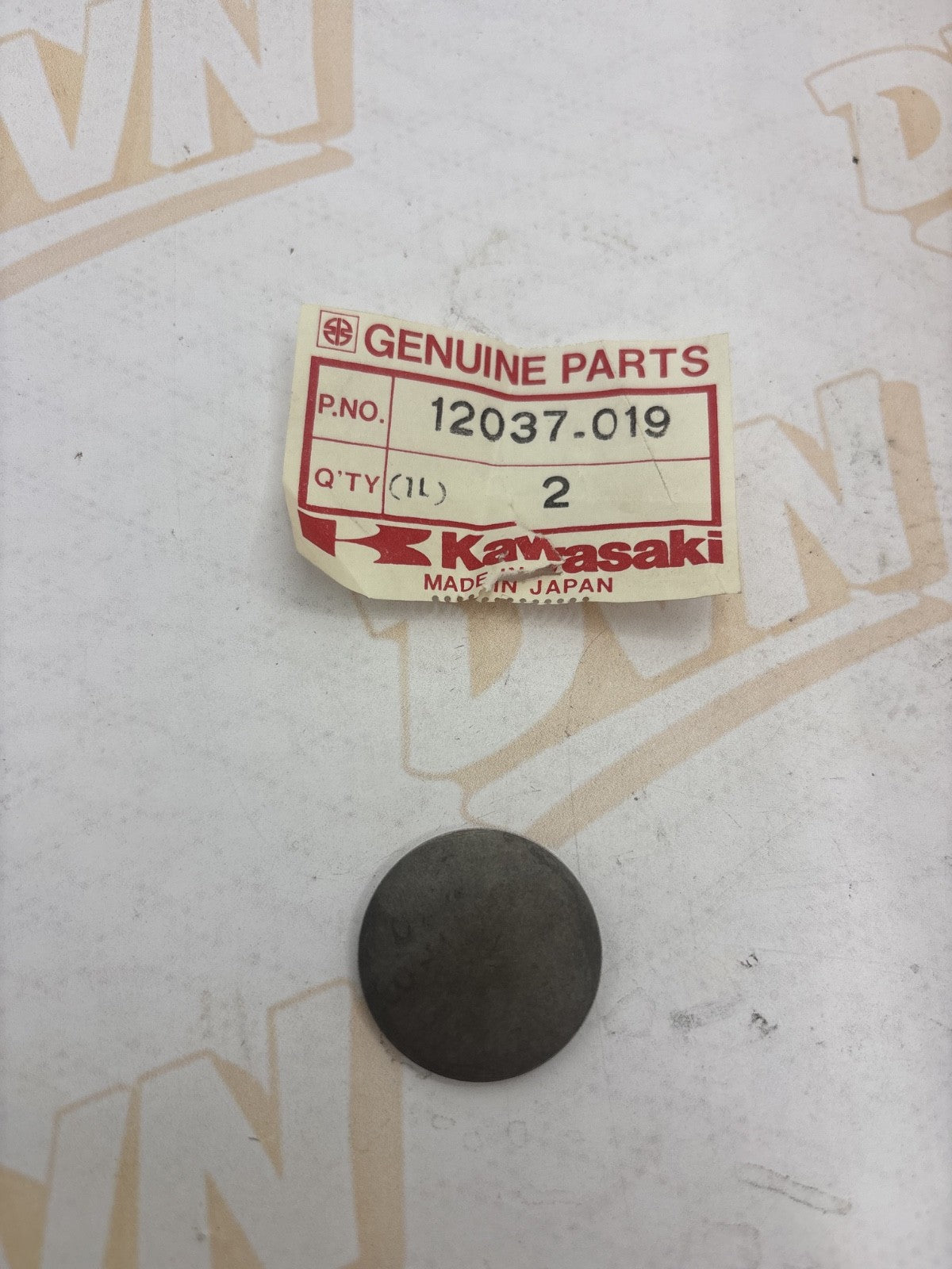 New OEM Kawasaki 12037-019 Tappet Shim 2.90T Qty 1 NOS