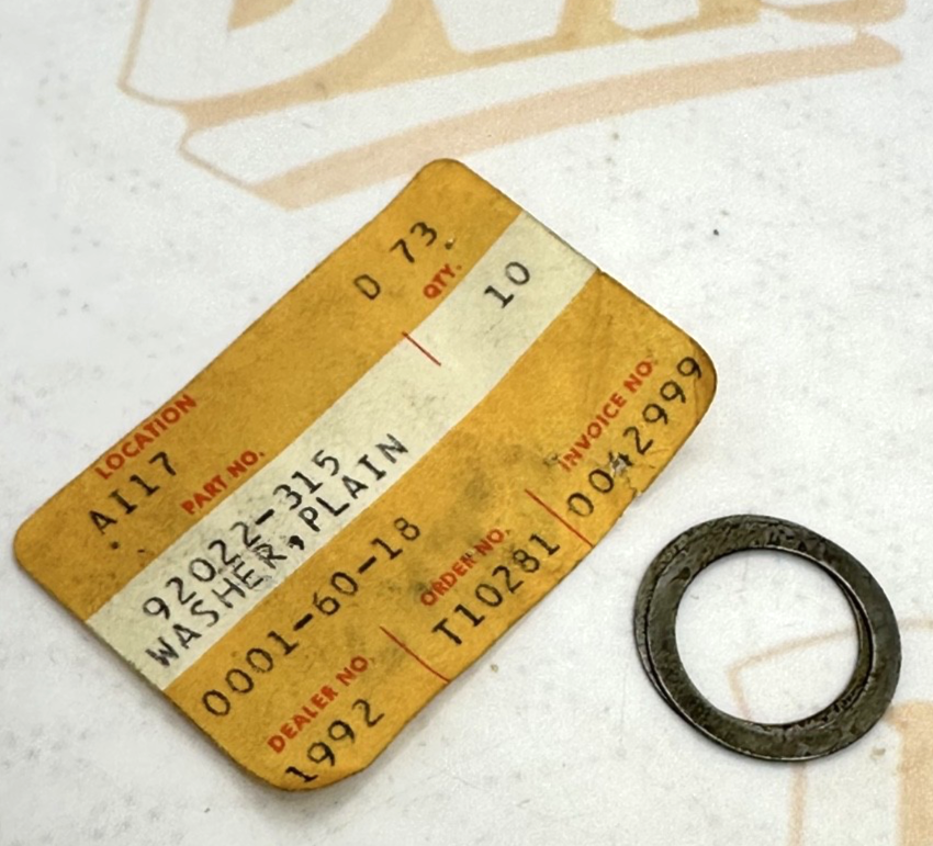 New OEM Kawasaki 92022-315 Plain Washer NOS