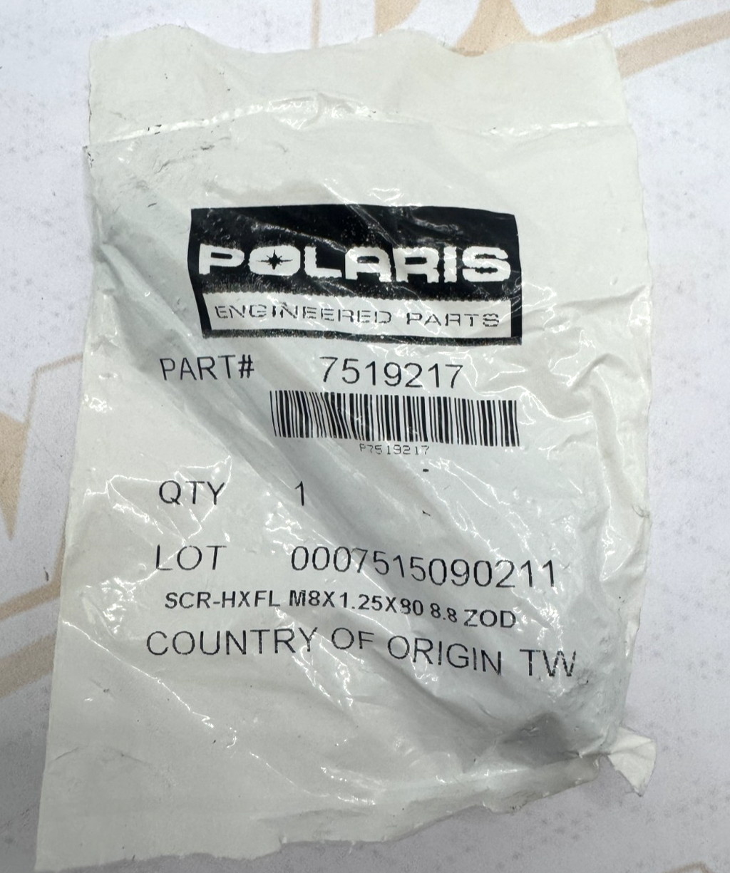 Polaris Hex Flange Screw, 8 mm x 1.25 mm x 80 mm, for RANGER Models - 7519217