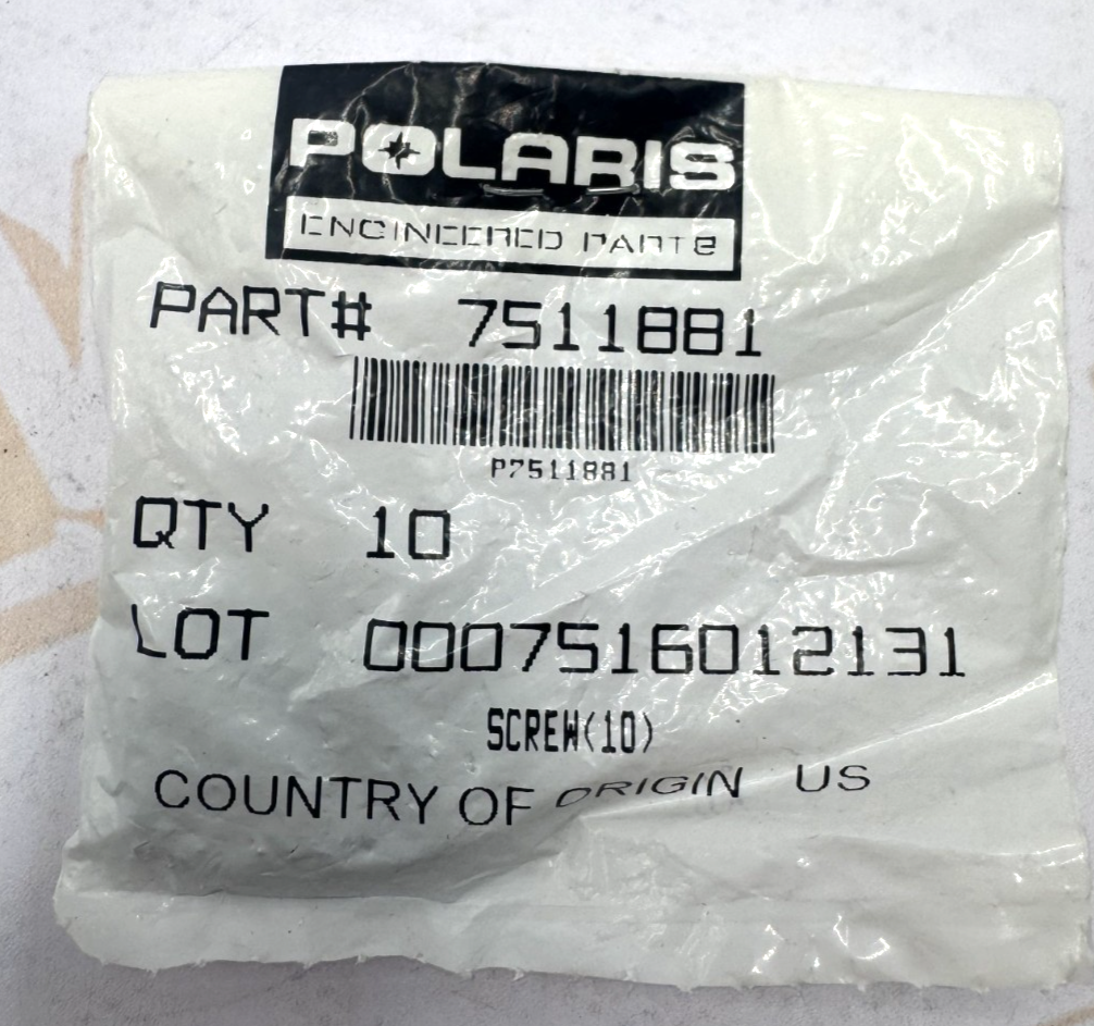 Polaris NEW OEM Screw, Part-(7511881)