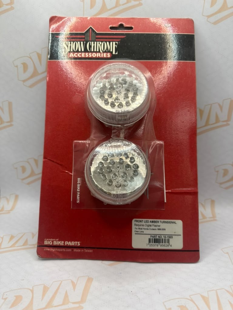 Show  10-1503 LED Amber Turnsignal Front Conversion Kit For Honda Cruiser