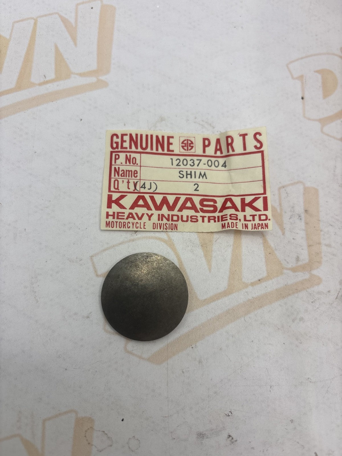 New OEM Kawasaki 12037-004 Tappet Shim 2.15T Qty 1 NOS