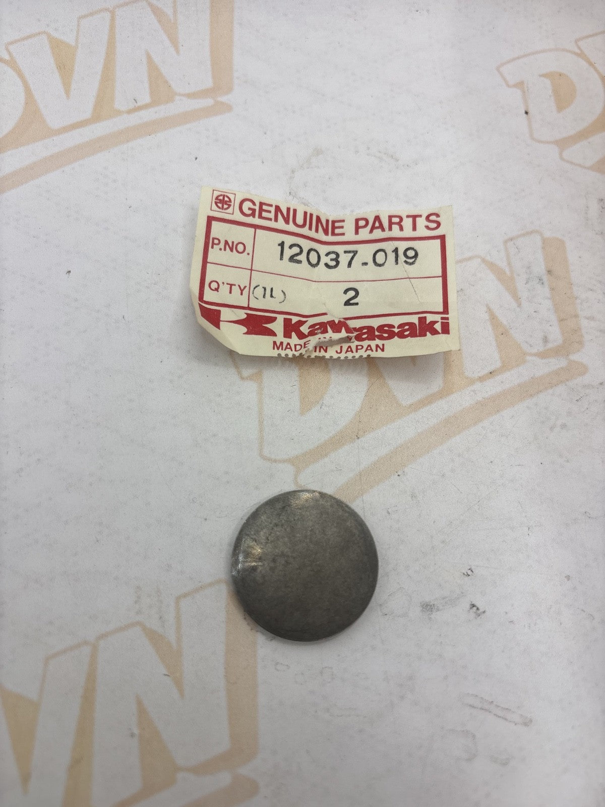 New OEM Kawasaki 12037-019 Tappet Shim 2.90T Qty 1 NOS
