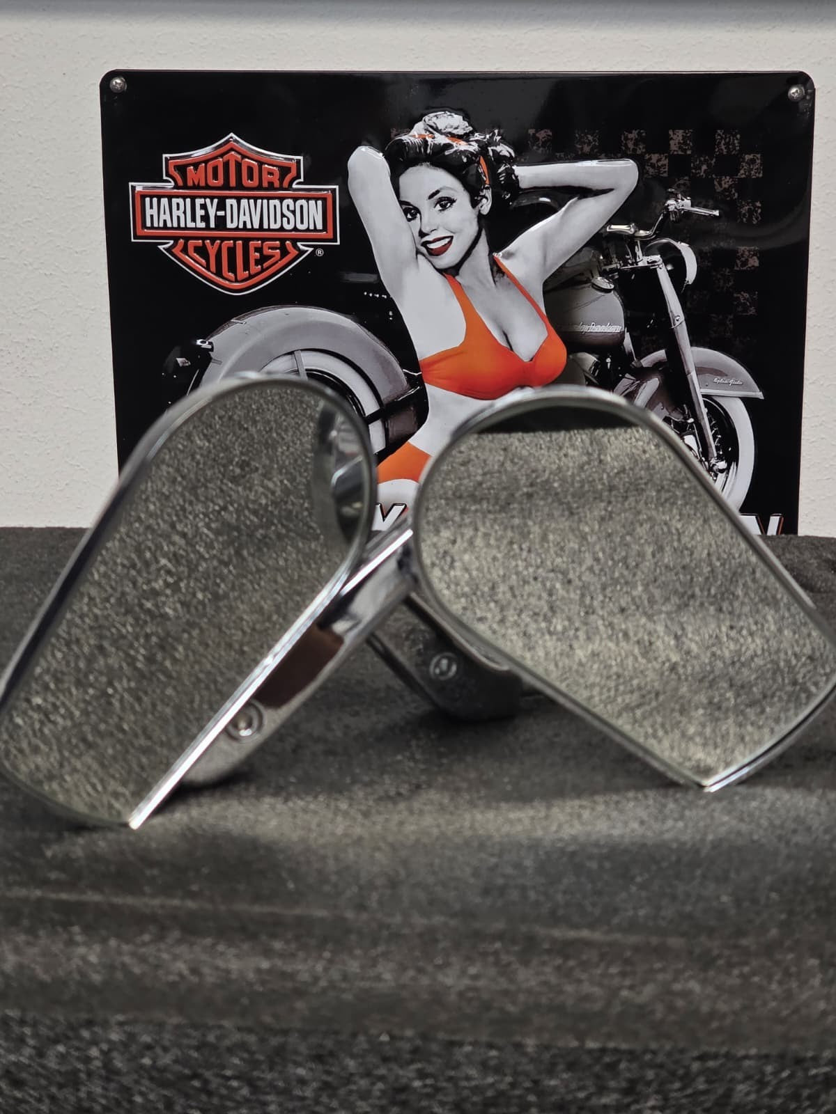Custom Chrome Rear View Side Flame Mirrors Fits For Harley Touring Sportster XL
