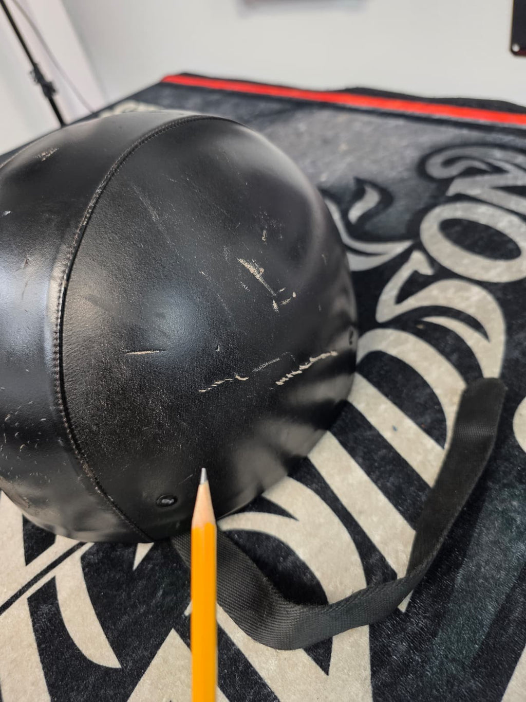 (2) FG2 DOT Leather-Wrapped Eagle Motorcycle Helmets -LARGE