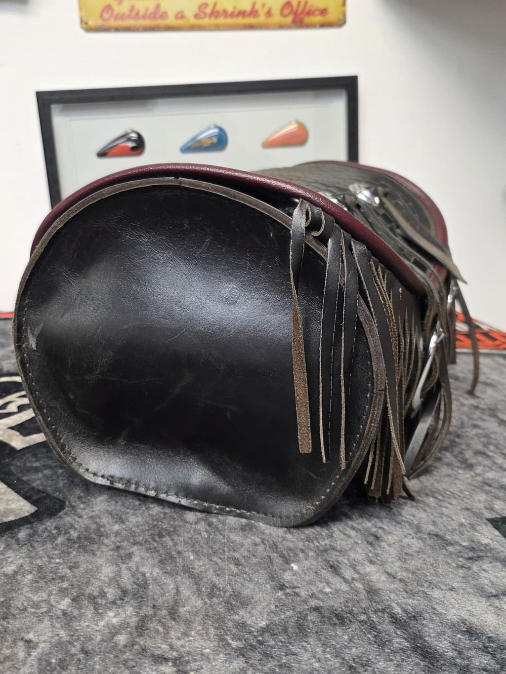 OEM HarleyFLSTS Heritage Springer ANNIVERSARY 95 Leather Luggage Rack Bag BROWN