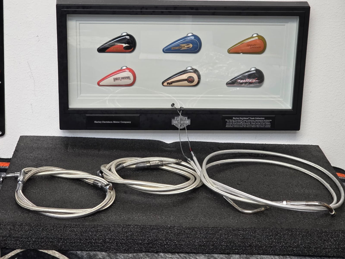 TALLER HANDBar CableS and Brake Line Kit For Harley-Davidson SOFTAIL 06-17