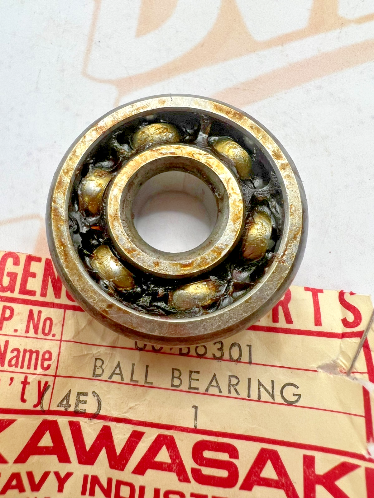 Kawasaki 601B6301 OEM NOS Bearing, AR C2 F6 F7 G3 KD KE KH KL KM KS KT