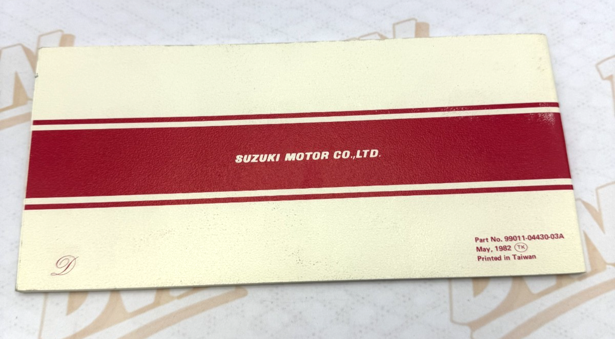 1983 SUZUKI MOTORCYCLE JR50R OWNERS MANUAL 99011-04430-03A