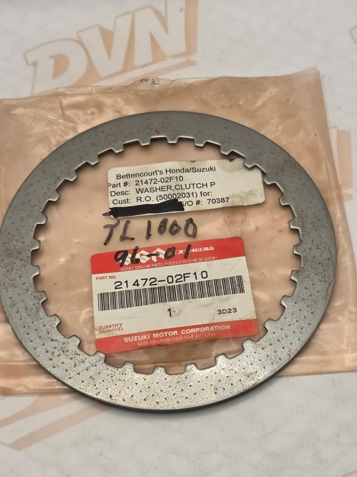 Suzuki OEM Part 21472-02F10 WASHER, CLUTCH PLATE WAVE