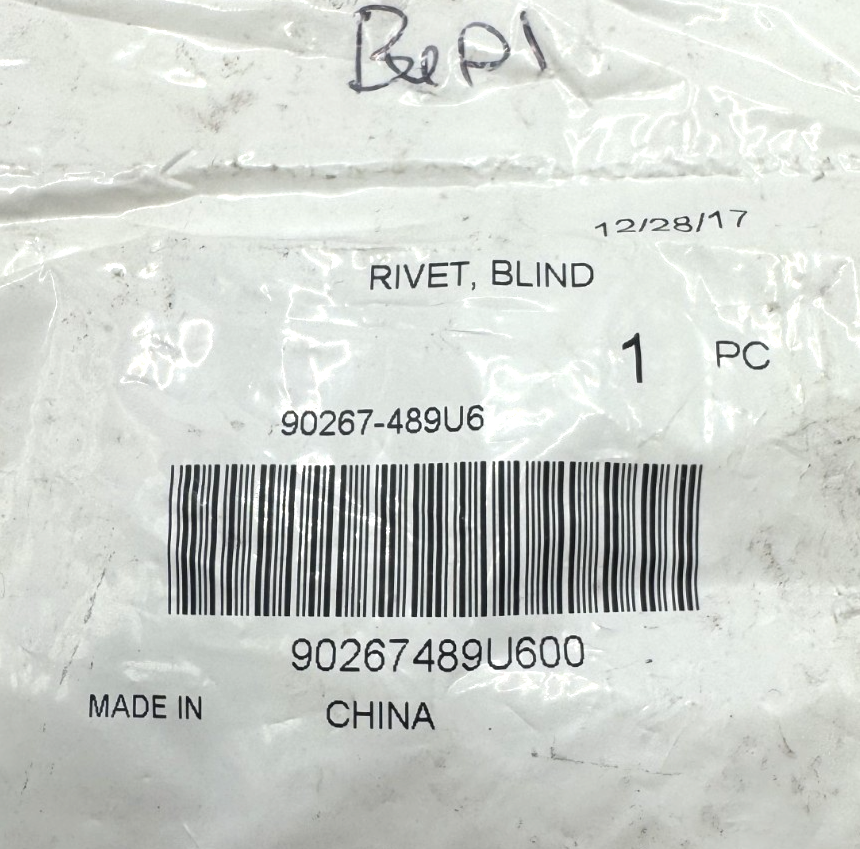 Yamaha Blind Rivet, NEW OEM Part- (90267-489U6-00)