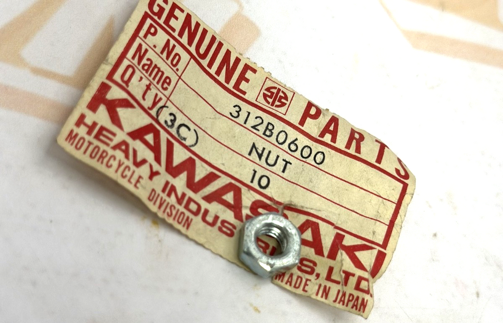 NOS KAWASAKI NUTS 6MM QTY2 312B0600 NEW OEM