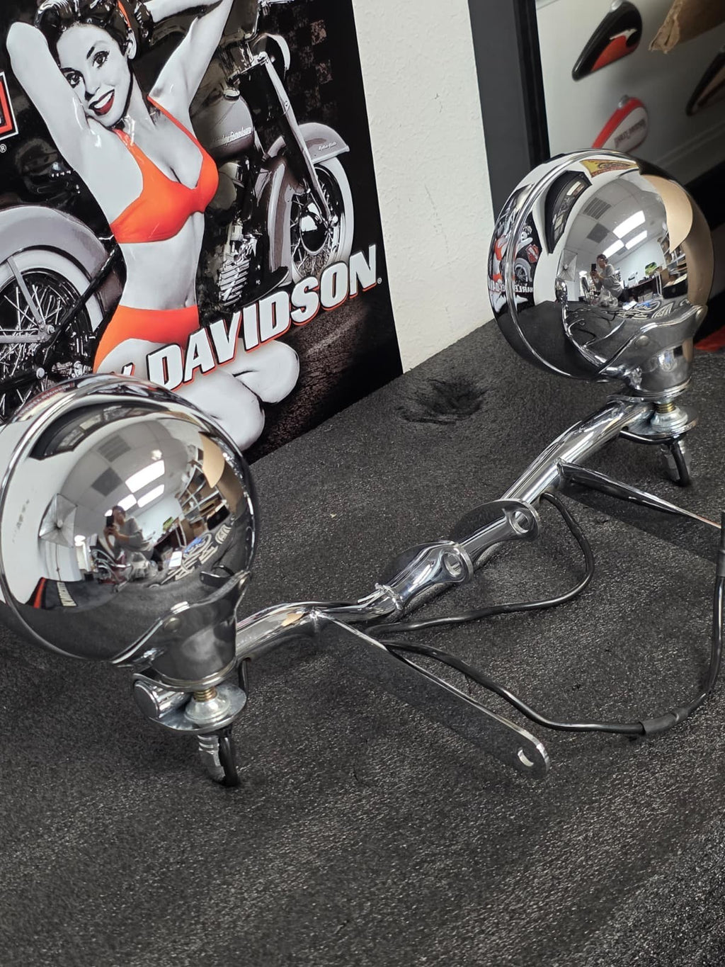 HARLEY DAVIDSON 88-UP FXSTS SOFTAIL SPRINGER CHROME PASSING FOG LAMPS 68248-98