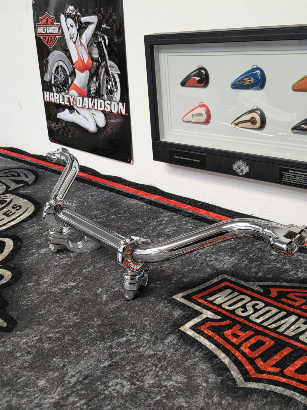 CHROME Adj Mustache Bar for Harley SOFTAIL ,'91-'12 Dynas FXD FXDL FXDC 7503