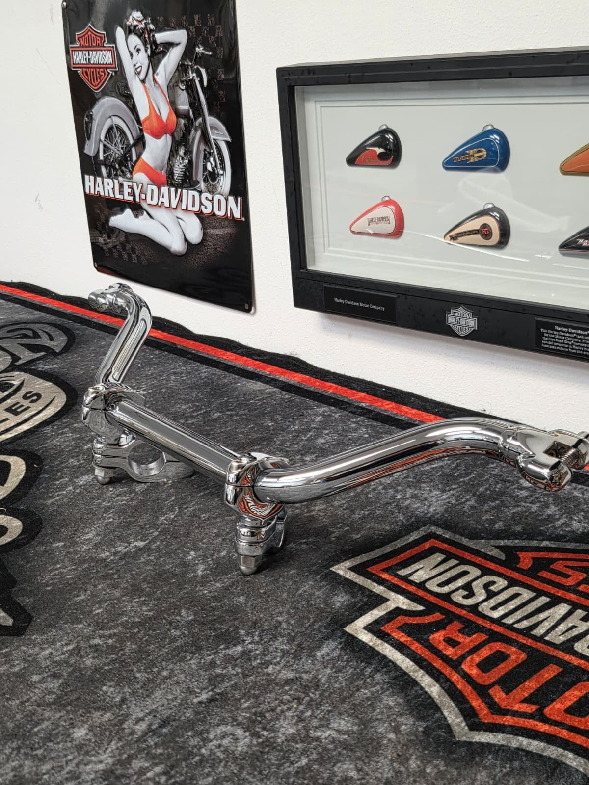 CHROME Adj Mustache Bar for Harley SOFTAIL ,'91-'12 Dynas FXD FXDL FXDC 7503