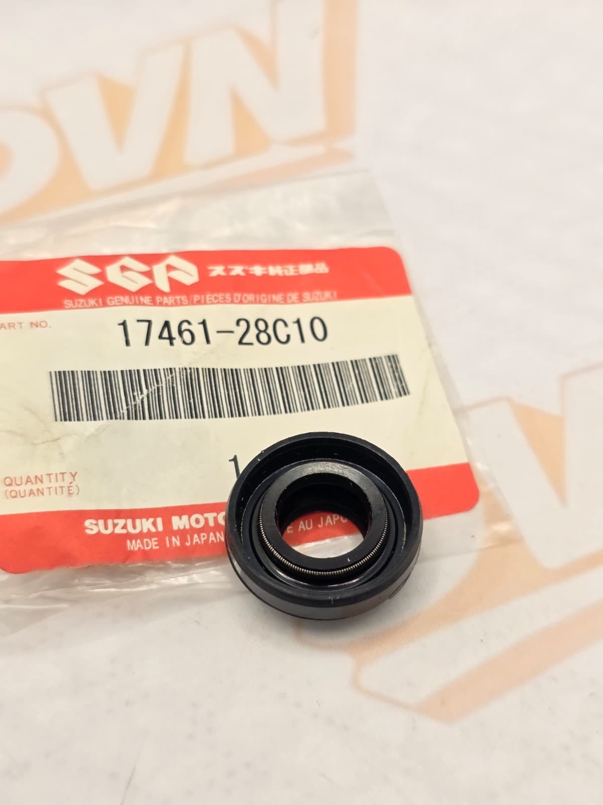 Suzuki RMX 250 Engine Water Pump Seal. NOS, Genuine Suzuki Part 17461-28C10