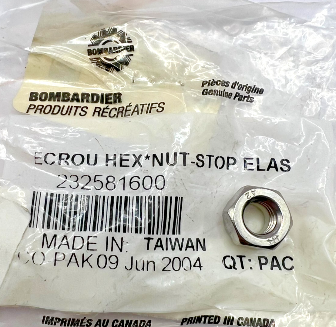 Sea Doo  Ski Doo Can Am 232581600 Elastic Stop Nut NOS