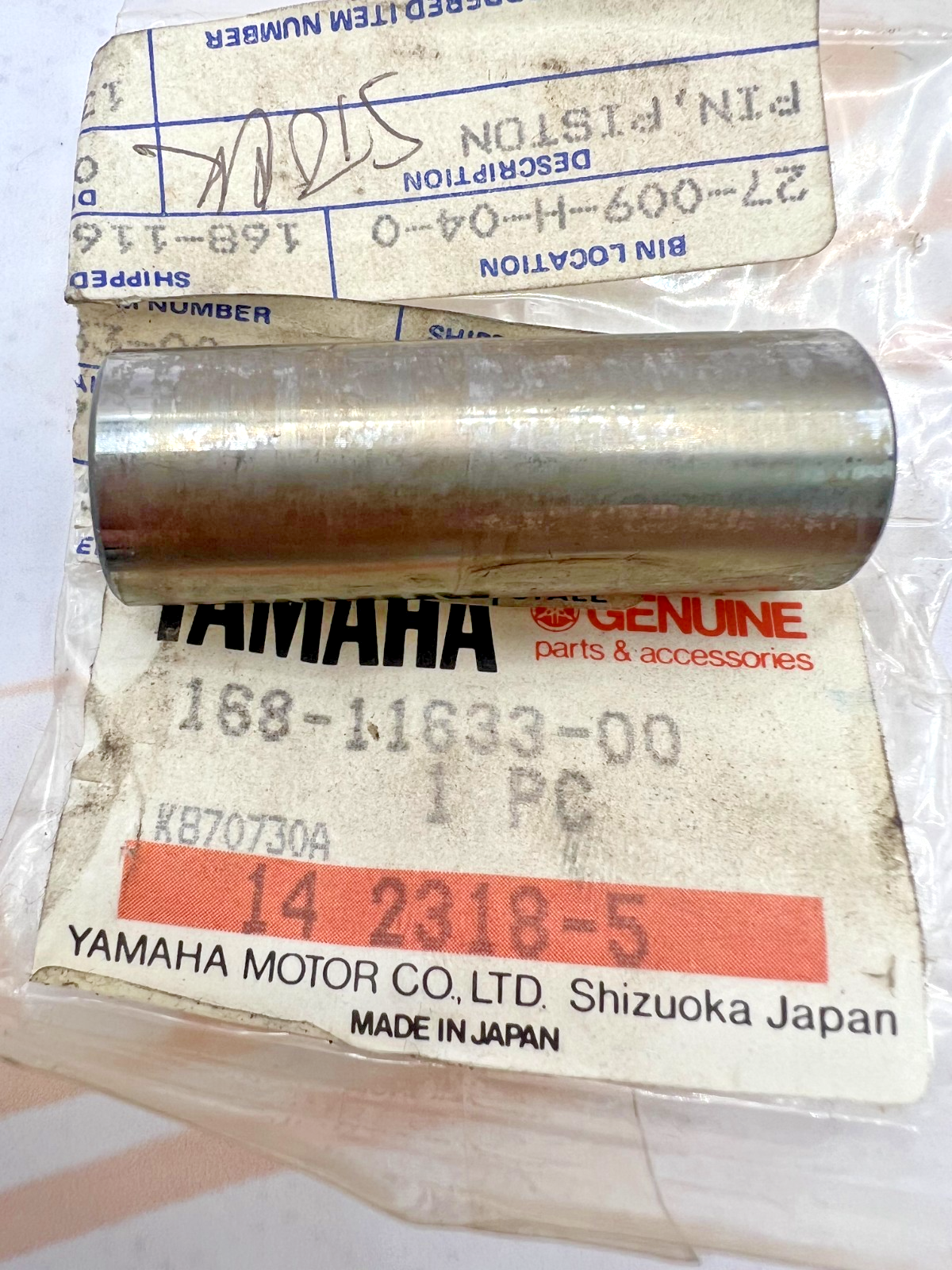 NOS OEM YAMAHA 1976-1983 PISTON PIN YR1 R3 TR2 SL338 SRX440 SS396  168-11633-00