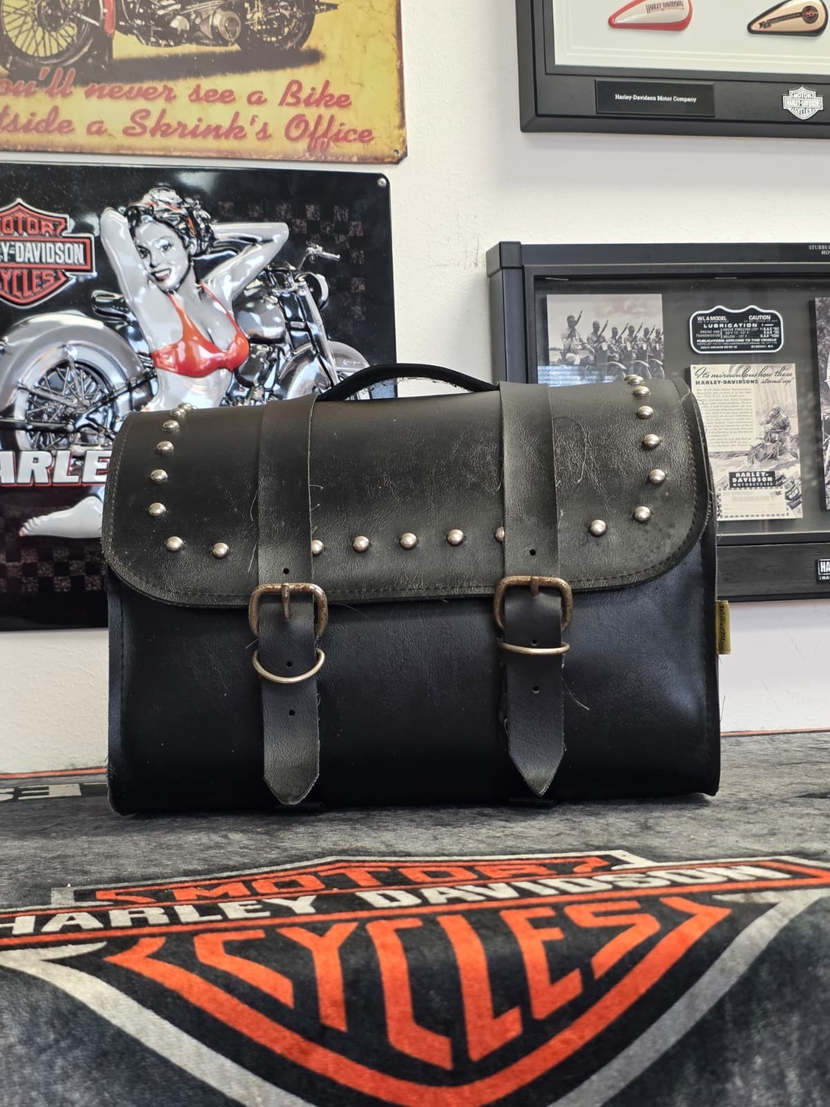 Willie & Max 58502-01 Ranger Studded Max Pax Saddle Bag Black Motorcycle Storage