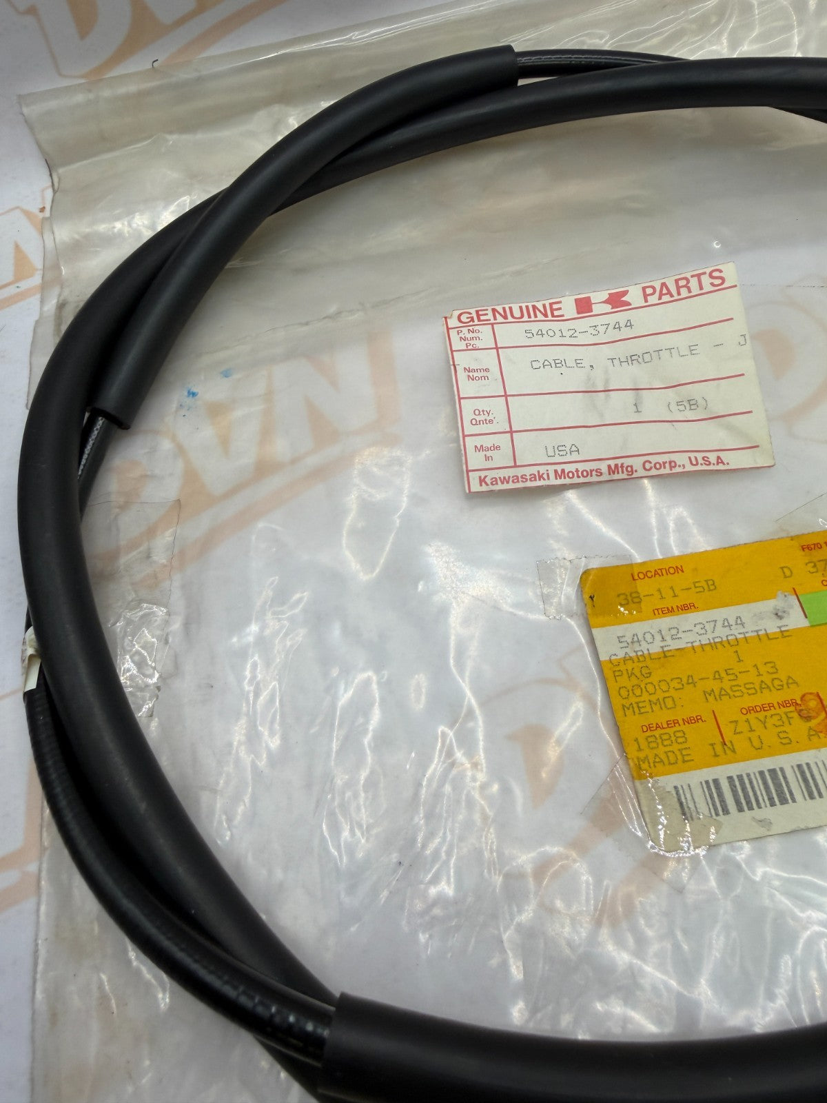 Genuine OEM Kawasaki Throttle Cable 54012-3744