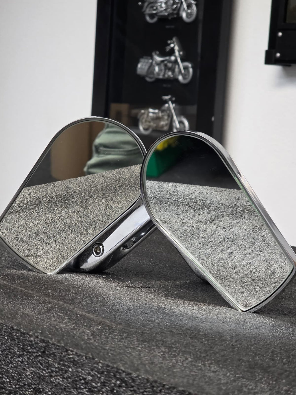 Custom Chrome Rear View Side Flame Mirrors Fits For Harley Touring Sportster XL