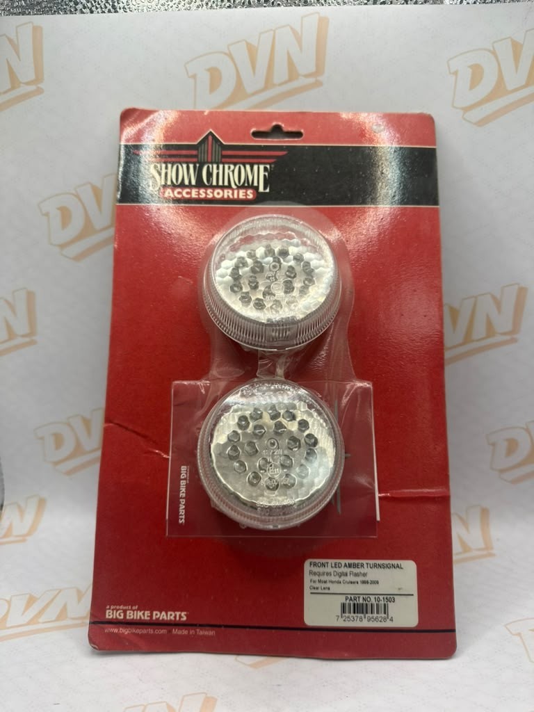 Show  10-1503 LED Amber Turnsignal Front Conversion Kit For Honda Cruiser